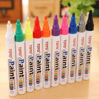 ของแท้ TOYO Toyo Paint Pen SA101 MARKER ปากกา 10 สีกันน้ำและซีดจางราคา 1 กล่อง 12 ปากกา