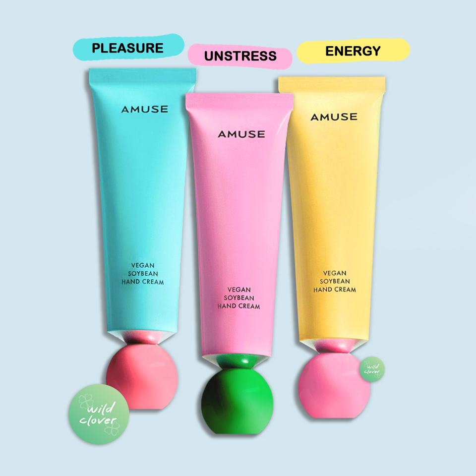🍀 AMUSE : แท้vdoลด30% vegan soybean hand cream ; unstress energy pleasure 50ml
