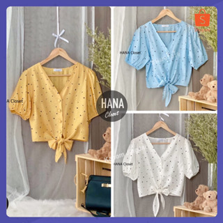 เสื้อคอวี ลายหัวใจ HANA Closet เสื้อแฟชั่นผู้หญิง เสื้อผ้า เสื้อผ้าแฟชั่น เสื้อใส่เที่ยว Blouse เสื้อผู้หญิง เสื้อแฟชั่น