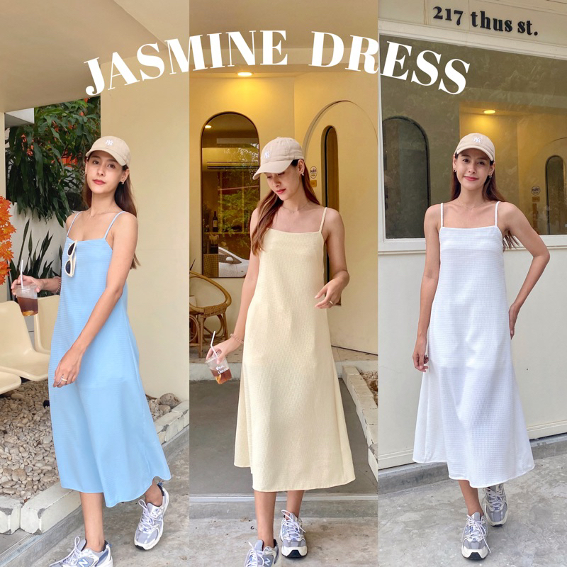 19JAN.STUDIO : JASMINE DRESS เดรสสายคาเฟ่พร้อมเสริฟแล้วค่า(สีจริงรูปสุดท้าย)