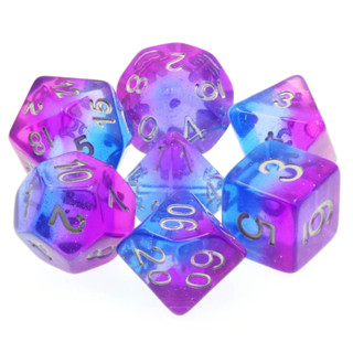 Crystal Cosmos Dice Set of 7 | ลูกเต๋า Dice For DnD D&amp;D MTG RPG TRPG เกมกระดาน บอร์ดเกม Game ไพ่ทาโรต์ Magic เมจิก