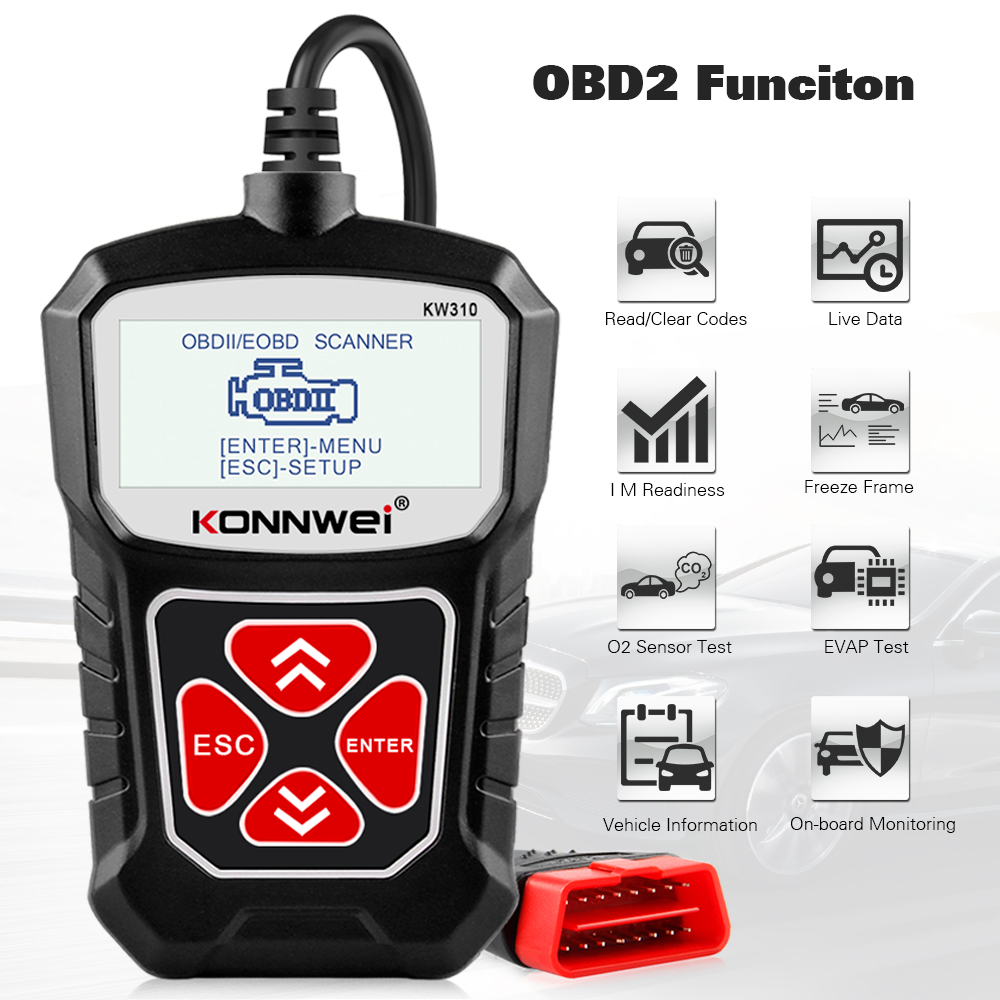 Konnwei Kw310 Obd2 เครื่องสแกนเนอร์วินิจฉัยรถยนต์ สําหรับ Auto Obd 2