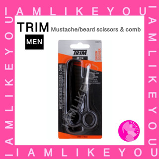 TRIM MEN mustache/beard scissors &amp; comb ทริม กรรไกรตัดขน กรรไกรตัดขนจมูก กรรไกร หวีรองทรง หวีหนวด