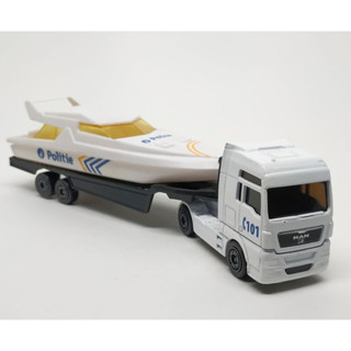 รถเหล็กมาจอเร็ต Majorette Truck Man TGX Politie 101 สีขาว ขนาด 1/100 ยาว 15 cm มือสอง #001