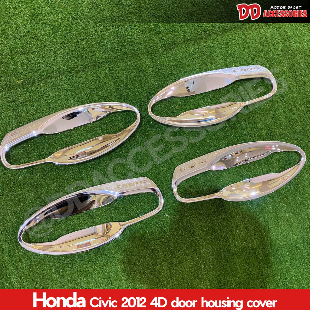 เบ้ามือเปิดประตู Honda Civic 2012 รุ่น 8 ชิ้น สีโครเมียม กันรอยประตู เบ้ามือเปิด เบ้ามือจับ LK