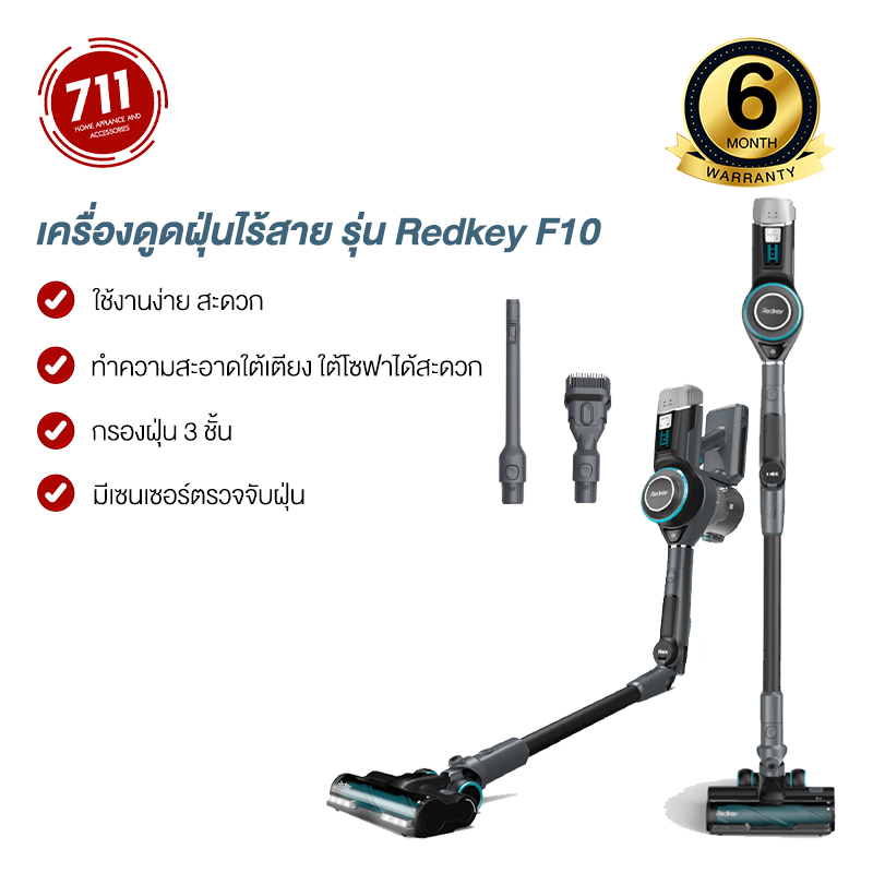 Redkey F10 เครื่องดูดฝุ่นไร้สาย ถอดแบตได้ เปลี่ยนหัวดูดได้ พับได้ แรงดูด 23Kpa 400W Smart Folding Vacuum cleaner เครื่องดูดฝุ่นในรถ