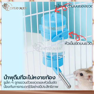ขวดน้ำกระต่าย ขวดน้ำแฮมเตอร์ แบบติดกรง ที่ให้น้ำอัตโนมัติ 250ml ที่ให้น้ำแบบแขวนกรง ภาชนะสามารถถอดล้างได้ทำความสะอาดง่าย
