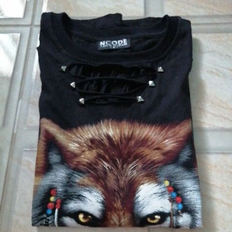 NCODE เสื้อ​ยืดแขน​สั้น​สีBLACK​​