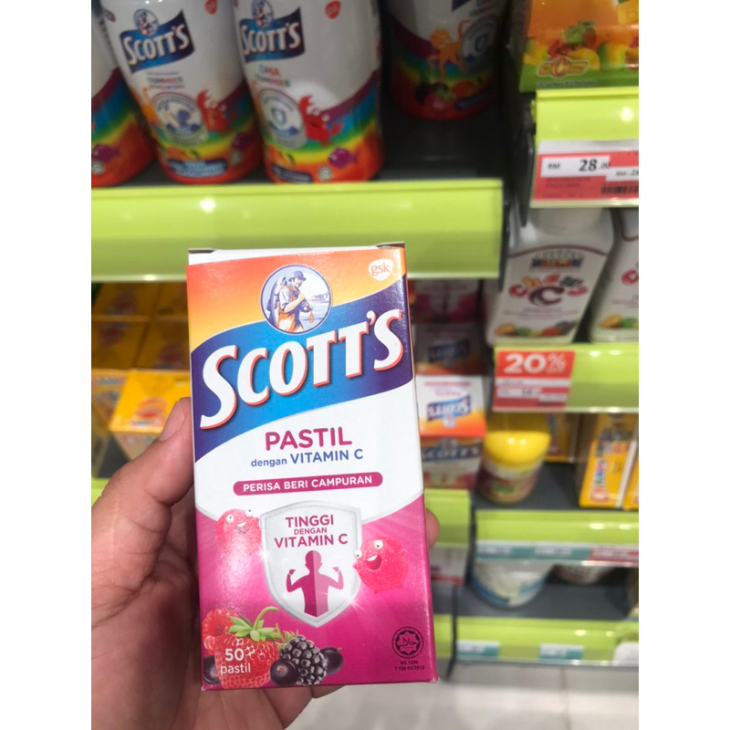 scott’s สำหรับเด็ก 50เม็ด/ขวด เคี้ยวนุ่ม อร่อย รสmix berry