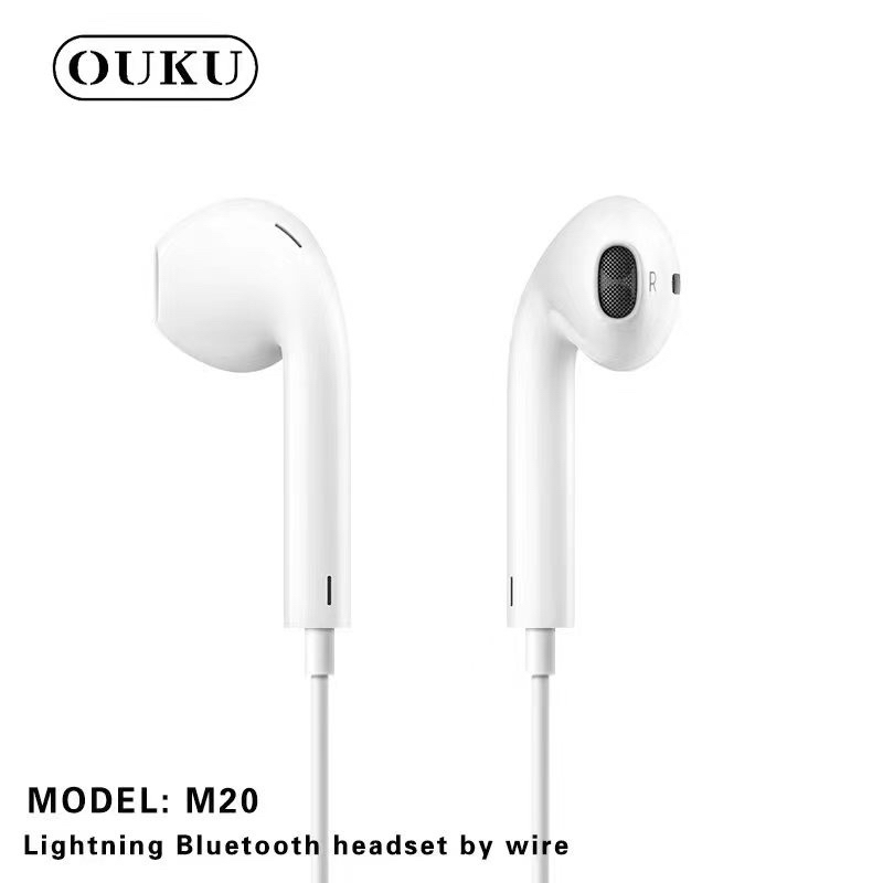 Ouku รุ่น M20 หูฟัง ear phone สำหรับ lOs ไอ-โฟ-น ต้องเชื่อมต่อบลูทูธ  คุณภาพสูง ราคาเบา เสียงดี คุยโทรศัพท์ได้