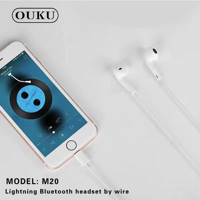 Ouku รุ่น M20 หูฟัง ear phone สำหรับ lOs ไอ-โฟ-น ต้องเชื่อมต่อบลูทูธ  คุณภาพสูง ราคาเบา เสียงดี คุยโทรศัพท์ได้