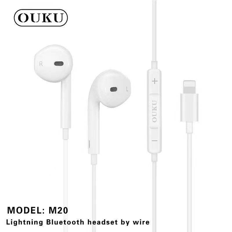 Ouku รุ่น M20 หูฟัง ear phone สำหรับ lOs ไอ-โฟ-น ต้องเชื่อมต่อบลูทูธ  คุณภาพสูง ราคาเบา เสียงดี คุยโทรศัพท์ได้