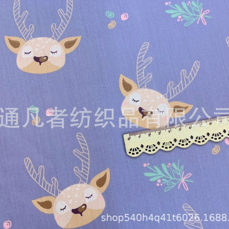 ผ้าคอตตอน 100% ทอทวิล หน้ากว้าง1.6 เมตร ตัดขายเป็นเมตร พิมพ์ลายแผนที่ ลายหมีกวาง