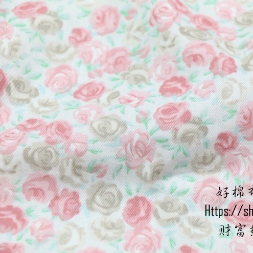 ผ้าคอตตอน 100% ทอทวิล ผ้าเมตร หน้ากว้าง2.35 เมตร 93 นิ้ว พิมพ์ลายดอกไม้