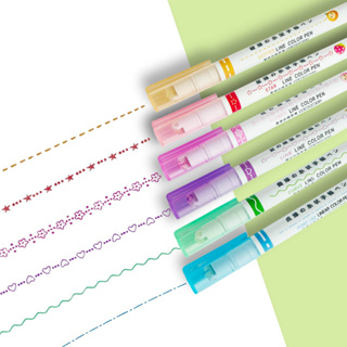 ปากกามาร์กเกอร์ ไฮไลท์ ปากกาไฮไลท์ 1 กล่อง มี 6 รูปแบบ 6 สี Curve Color Pen