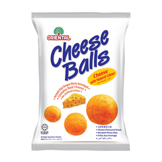 Oriental Cheese Ball ชีสบอล ขนมข้าวโพดอบกรอบรสชีส รุ่นถุง 60 กรัม