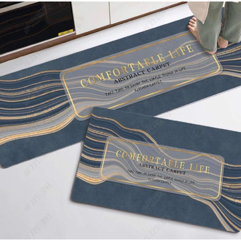 สินค้าพร้อมส่ง/ ชุดพรมเซ็ตคู่ พรมขนสั้น พรมปูพื้นในห้องครัว พรมเช็ดเท้า  ซับน้ำได้ดี กันลื่น มี2ขนาด - รูปที่ 6