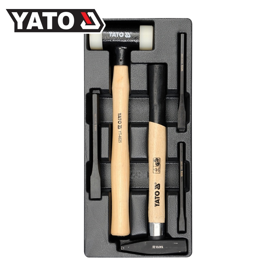 (จัดส่งฟรี) YATO YT-5540 ชุดถาดเครื่องมือ ค้อน + เหล็กสกัด