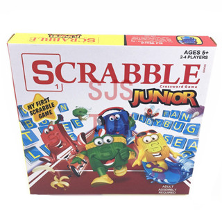 เกมกระดาน scrabble junior ของเล่นสําหรับครอบครัว  เกมส์ต่อคำศัพท์ภาษาอังกฤษ ฝึกคำศัพท์