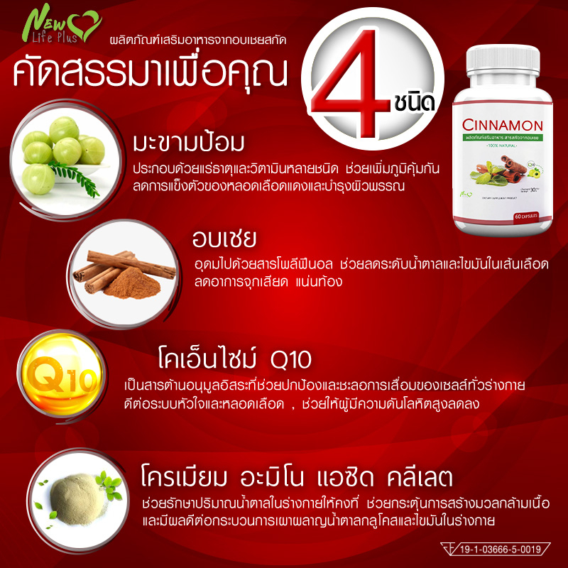 Cinnamon สารสกัดจากอบเชย บรรเทาเบาหวาน โปรพิเศษซื้อคู่ (รวม 120 แคปซูล) - รูปที่ 2