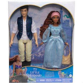 The Little Mermaid doll Ariel on land in Blue dress and Prince Eric ตุ๊กตาแอเรียล รุ่น HLX14