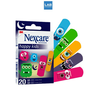 3M Nexcare Bandages Happy Kids 20Pcs./Pack - 3เอ็ม เน็กซ์แคร์ พลาสเตอร์เยื่อกระดาษ ลายมอนสเตอร์ 20ชิ้น/กล่อง