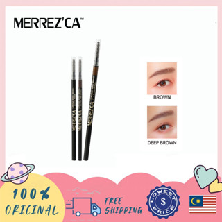 COSLUXE/Merrezca perfect brow ดินสอเขียนคิ้ว กันน้ำ ดินสอเขียนคิ้วแบบหมุน 2 in 1 มีแปรงปัดคิ้วในตัว