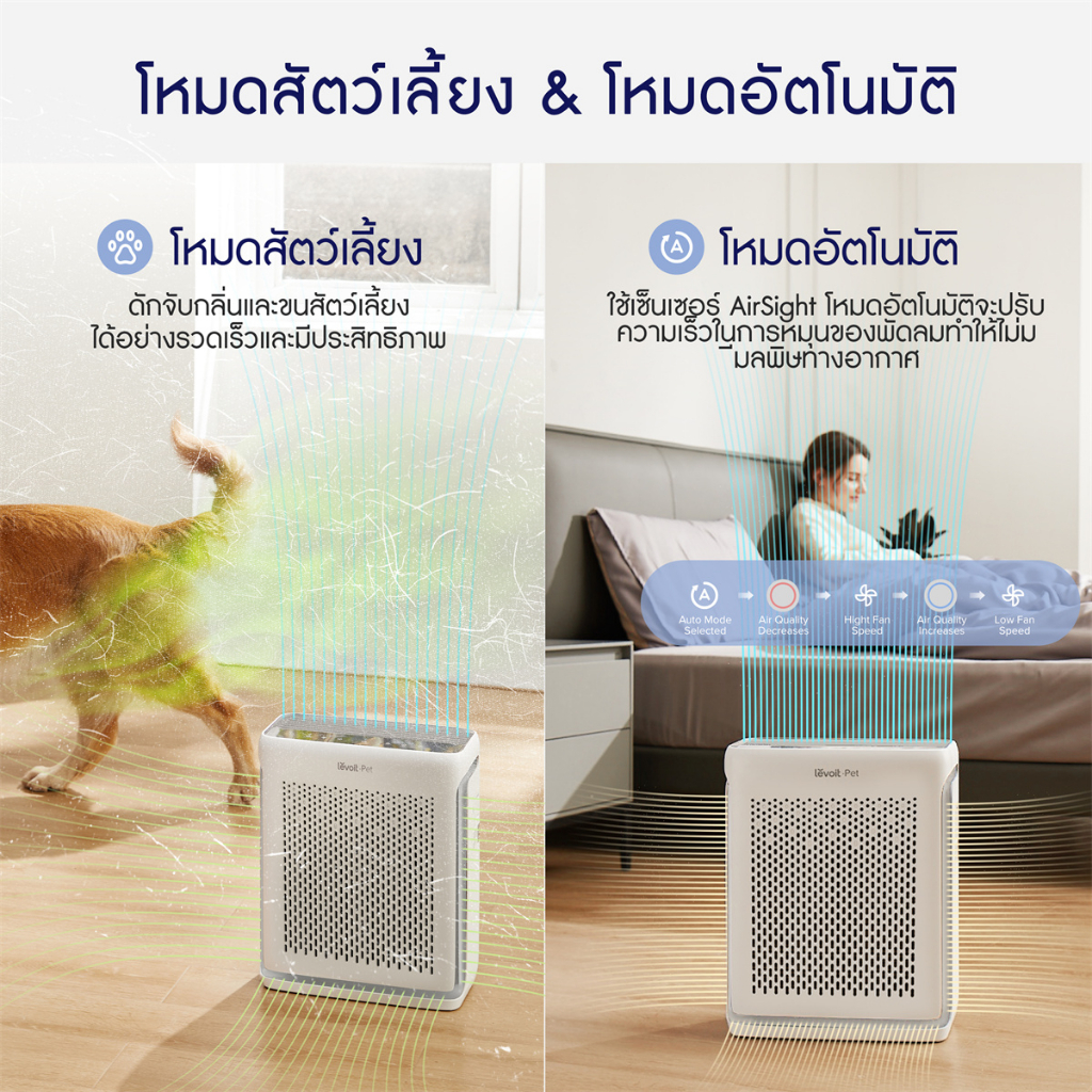 [สินค้าพร้อมส่ง] Levoit Vital 100S Pet Air Purifier PM2.5 เครื่องฟอกอากาศ levoit 100s สัตว์เลี้ยง ประกัน 2 ปี ราคา ถูกที่สุด ดีลบีเคเค แกลเลอรีภาพที่ 5