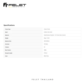 ไม้แบดมินตัน FELETรุ่น NANO FASTEX LT