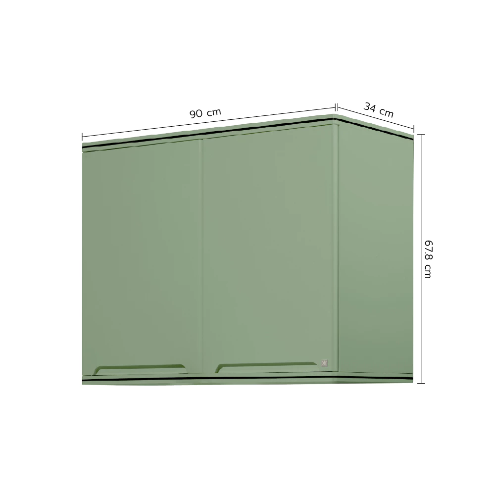 King Platinum ตู้แขวนคู่ รุ่นเคิร์ฟ / รุ่นเพิร์ล ขนาด 90x67.8x34 ซม. (พิตาชิโอ)