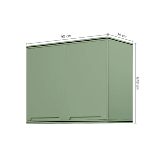 King Platinum ตู้แขวนคู่ รุ่นเคิร์ฟ / รุ่นเพิร์ล ขนาด 90x67.8x34 ซม. (พิตาชิโอ)