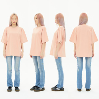 OV07 *NEW*  Rose เสื้อยืดสีโอรส Cotton20 Oversize