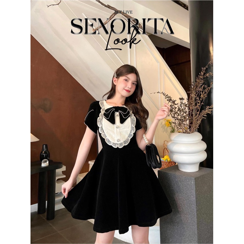 💎พร้อมส่ง💎Bellita 👑 Senorita look dress สีดำ
