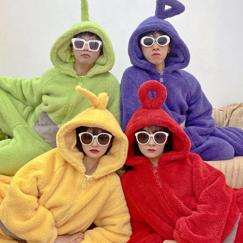 💛Teletubbies💜ชุดนอน ชุดกันหนาว ชุดนอนน่ารักๆ ชุดเทเลทับบี้ ชุดมาสคอต ชุดนอนขน - รูปที่ 3