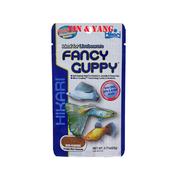 Hikari Fancy Guppy 22g. อาหารปลาหางนกยูง ฮิคาริ แฟนซี กัปปี้ อาหารปลากัด ปลาสวยงาม