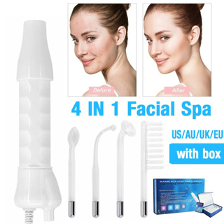 Portable 4 In 1 High Frequency Electrode Wand Electrotherapy Glass Tube Acne Spot Remover Facial Skin Care Spa