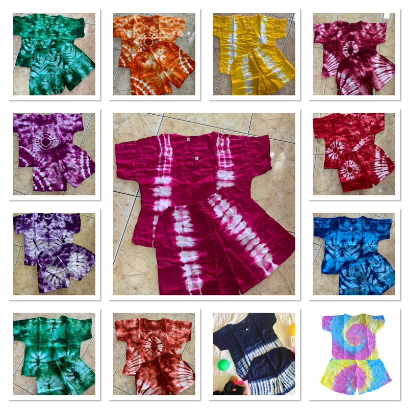 ชุดเด็กชายย้อมสีสีน อายุ1-7ปี เนื้อผ้าแมมเบิตร์สปันเบาๆพริ้วๆ เหมาะใส่ลำลอง เที่ยว