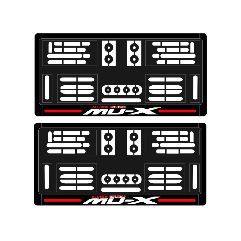 กรอบป้ายMU-X ทุกรุ่น 1คู่ พร้อมน๊อตยึด