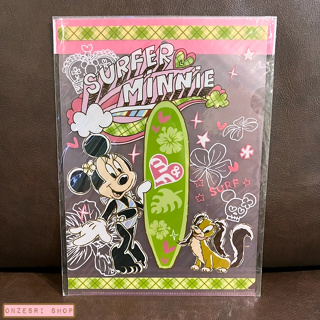 แฟ้ม A4 Surfer Minnie (Limited) สีชมพูใส มีขายเฉพาะที่ Tokyo Disney Resort เท่านั้น