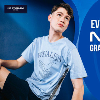 **สินค้าใหม่** เสื้อยืดพิมพ์ลาย No Problem ไซส์ใหญ่ ยอดขายดี อันดับ 1 - GRAPHIC TEE NPB.2949