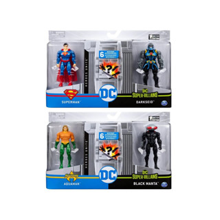 DC 4 FIGURE BATTLE PACK ASSTของเล่นฟิกเกอร์มาพร้อมอุปกรณ์เสริมการเล่นลึกลับ 6 ชิ้น