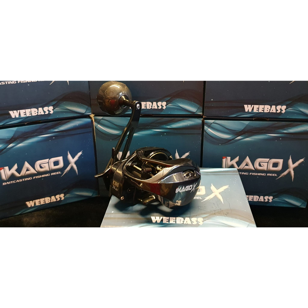 WEEBASS รุ่น IKAGO-X แถมสายรัดคันเบ็ดอย่างดี มีถุงผ้าให้ รอกตกปลา วีเบส ไอกาโก้ เอ็กซ์