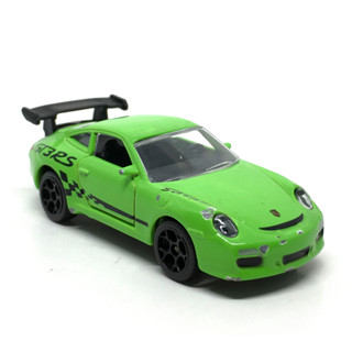 รถเหล็กมาจอเร็ต Majorette Porsche 911 GT3 สีเขียว ล้อ 5YB ขนาด 1/64 ยาว 8 cm มือสอง #001