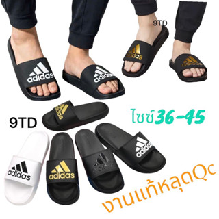 รองเท้าแตะ ADILETTE CLOUDFOAM PLUS LOGO Adidas ลิขสิทธิ์แท้ ไม่มีกล่อง Outlet COMFORT ซับในบุฝองน้ำโครตนุ่มและสบายเท้า