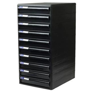 Orca ตู้เอกสาร CBN-10 โครงดำทึบ 10 ชั้น ลิ้นชักดำทึบ ใส่กระดาษ A4 ได้ ตู้เอกสารสำนักงาน