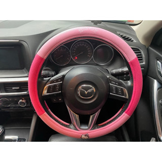 ลิขสิทธิ์แท้ เฮลโล คิตตี้ หุ้มพวงมาลัย รถยนต์ ทำจากผ้า สีชมพู Hello Kitty Angel Car Steering Wheel Cover Pink Fabric