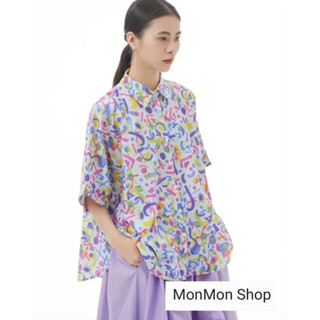 ❤️BY9508👕 Oversize Cotton Colorful Printed Shirt