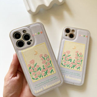 เคสหนังไอโฟน ลายพระจันทร์กุหลาบ