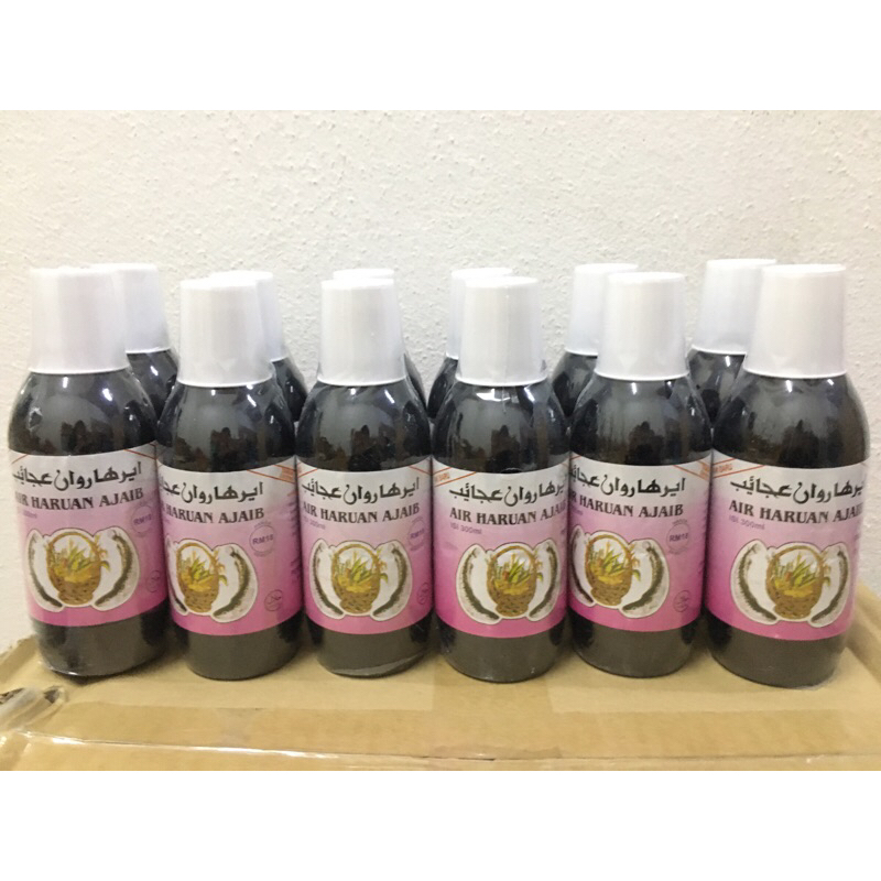 (12ขวด) น้ำสมุนไพร​แท้ AIR HARUAN AJAIB ขวดชมพู