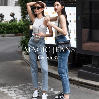 MAGIC JEANS ยีนส์วิเศษยาว 37" (ไม่ต้องเผื่อไซส์กางเกงยืดเยอะค่ะ)